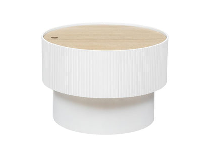 Tavolino da caffè bianco con contenitore