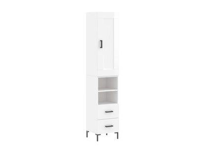 Credenza in legno ingegnerizzato bianco, 34,5 x 34 x 180 cm