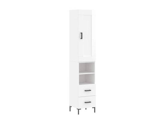 Credenza in legno ingegnerizzato bianco, 34,5 x 34 x 180 cm