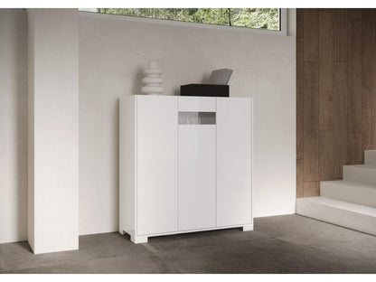 Credenza bianca a 3 ante, 103 x 35 x 110 cm