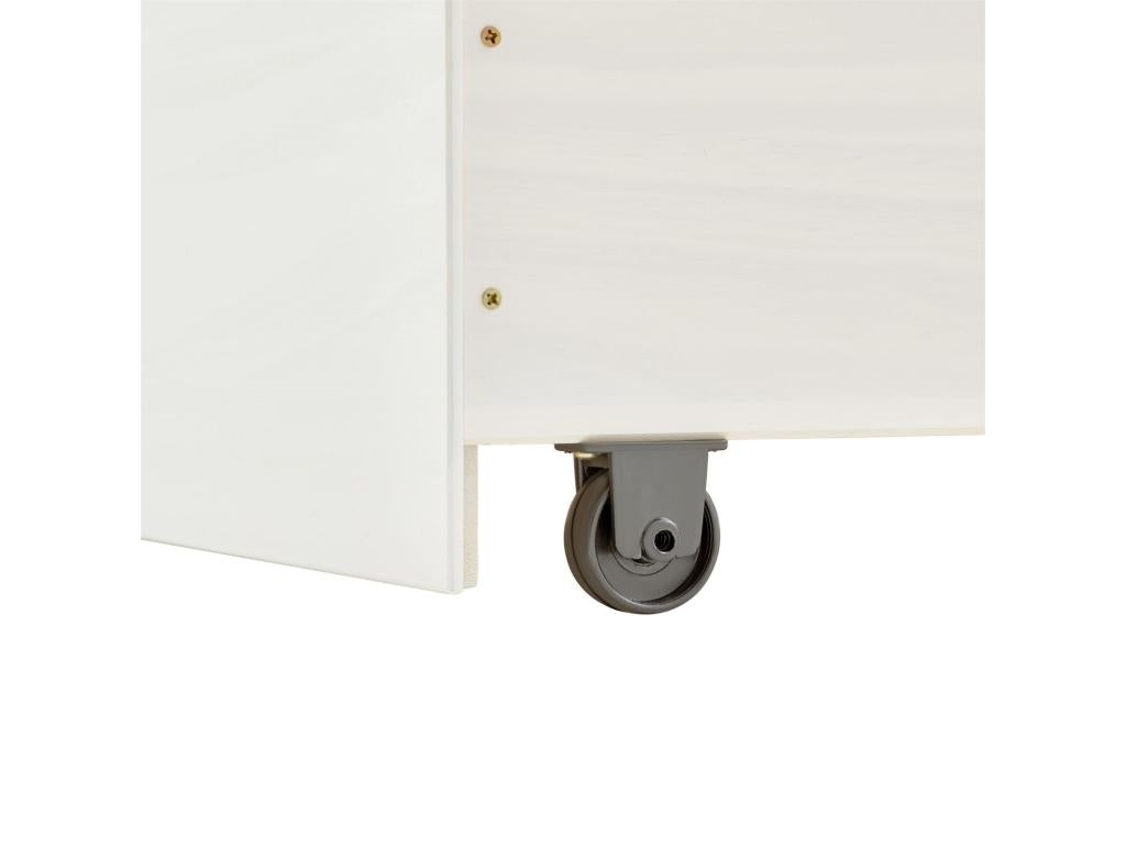 Struttura letto bianca con contenitore, 3 cassetti, 90 x 190 cm