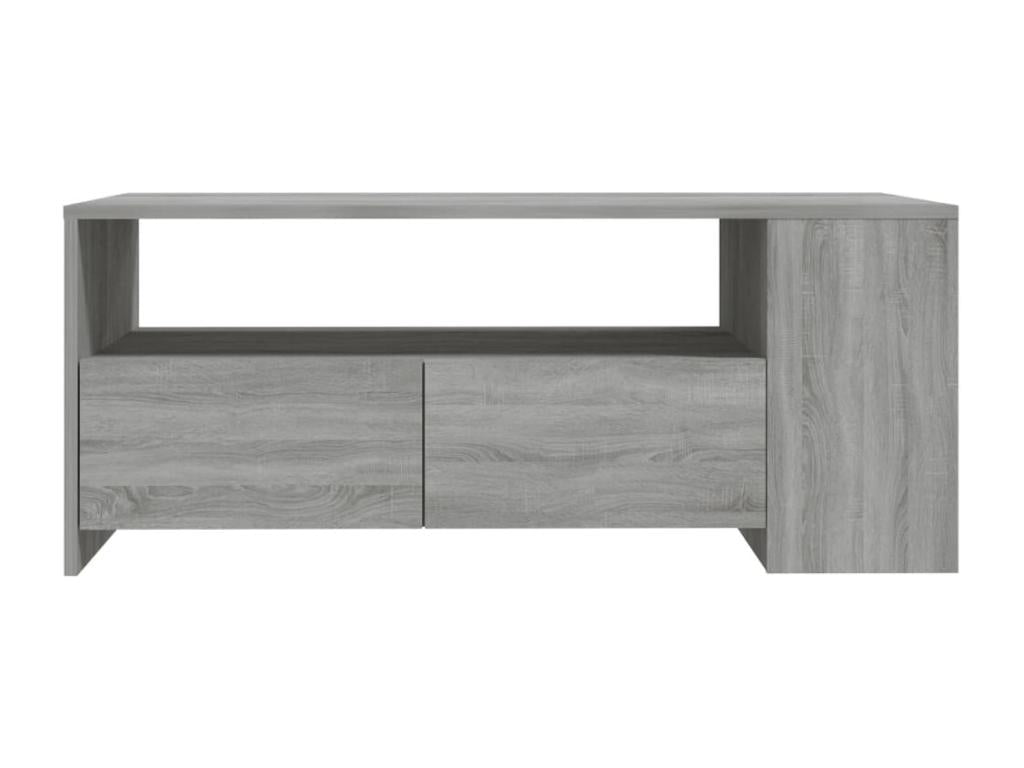 Tavolino da caffè in legno ingegnerizzato grigio, 102 x 55 x 42 cm