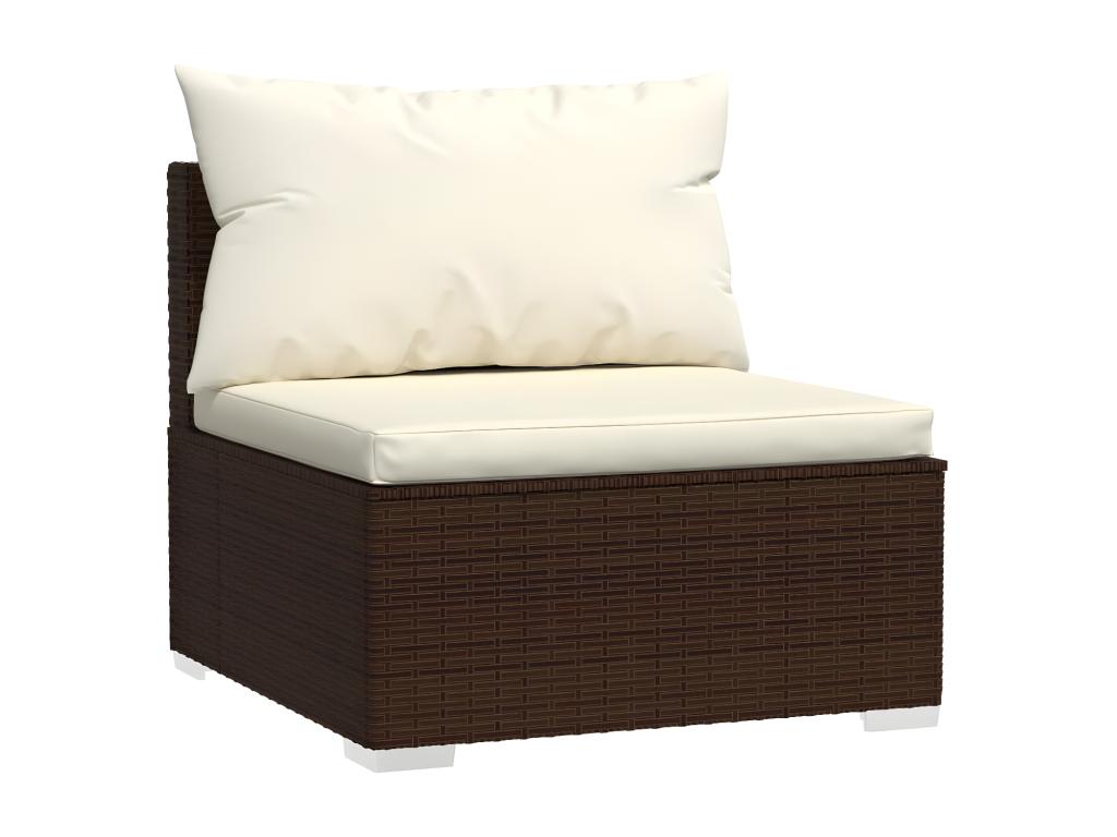 Divano in vimini intrecciato in resina marrone