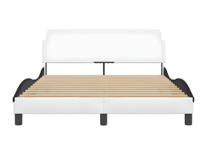 Struttura letto in similpelle bianca con materasso, 140 x 200 cm