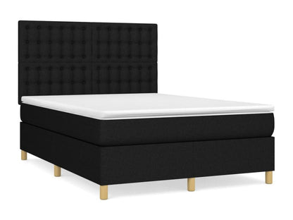 Struttura letto in tessuto nero con materasso, 140 x 190 cm