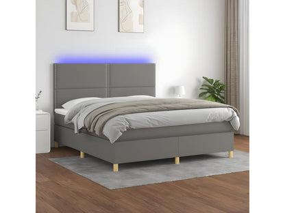 Struttura letto in tessuto grigio con materasso, 180 x 200 cm