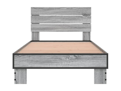 Struttura letto in legno ingegnerizzato grigio, 90 x 190 cm