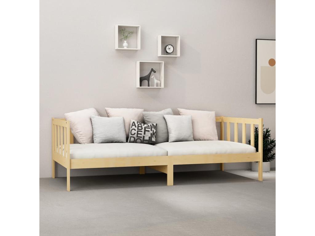 Struttura letto bianca con materasso, 90 x 200 cm