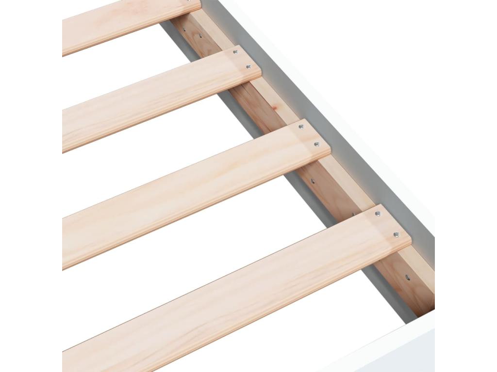Struttura letto in legno ingegnerizzato bianco, 135 x 190 cm