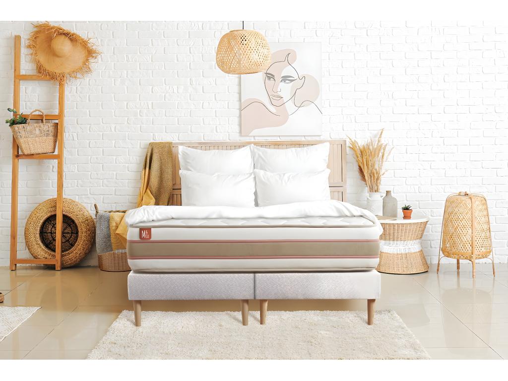 Materasso bianco in memory foam, molle insacchettate, 180 x 200 cm