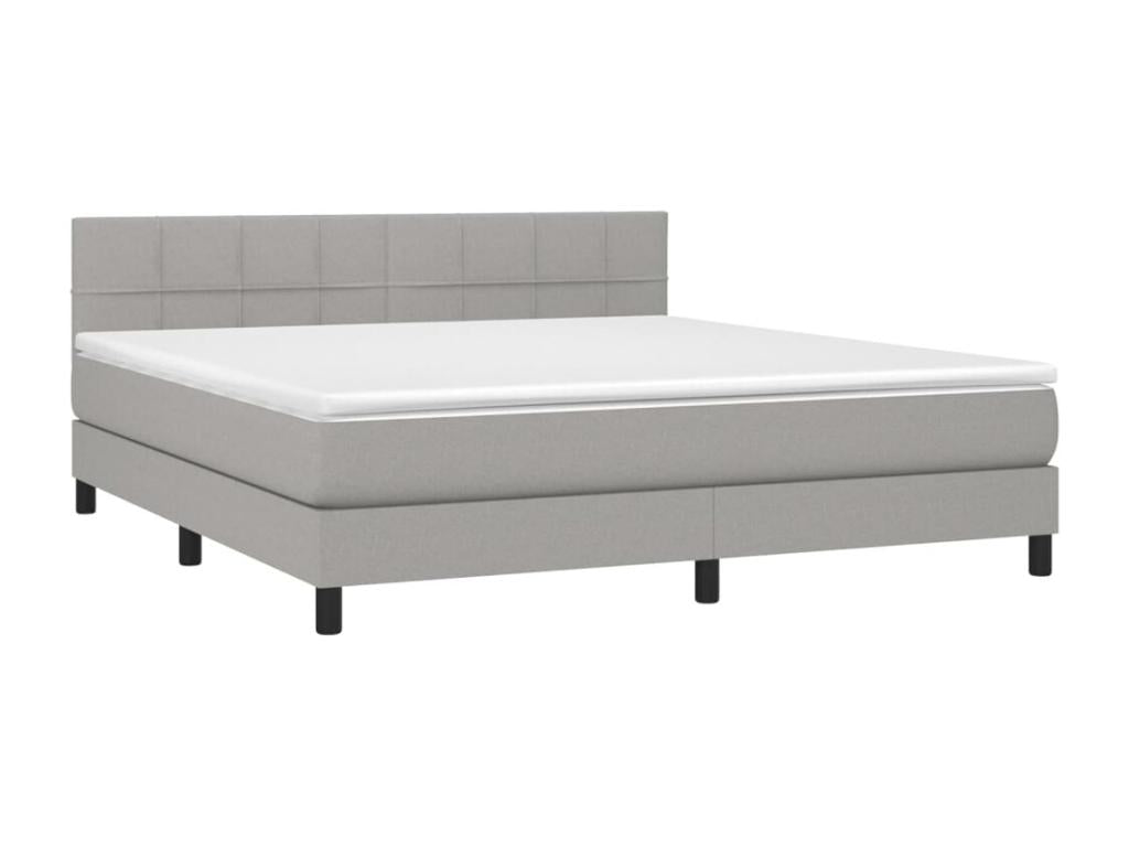 Struttura letto in tessuto bianco con materasso, 180 x 200 cm