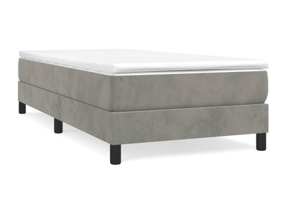Struttura letto in velluto grigio, 90 x 190 cm