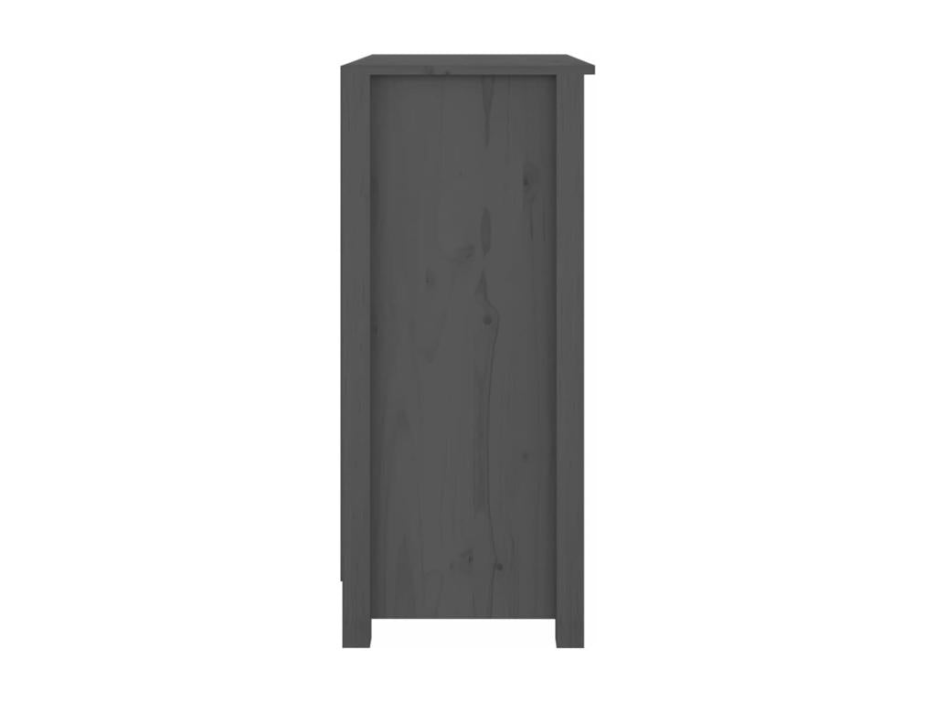 Credenza in legno massello grigio, 70 x 35 x 80 cm