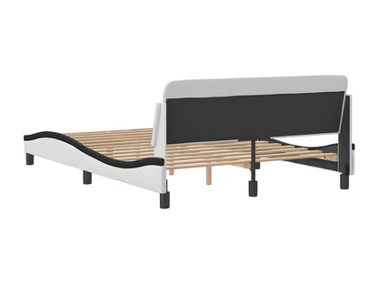 Struttura letto in similpelle bianca con materasso, 140 x 200 cm