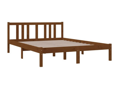 Struttura letto in legno massello marrone, 135 x 190 cm
