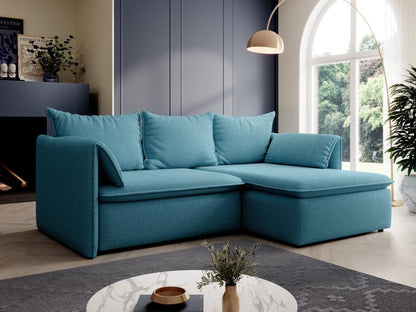 Divano letto trasformabile in tessuto blu