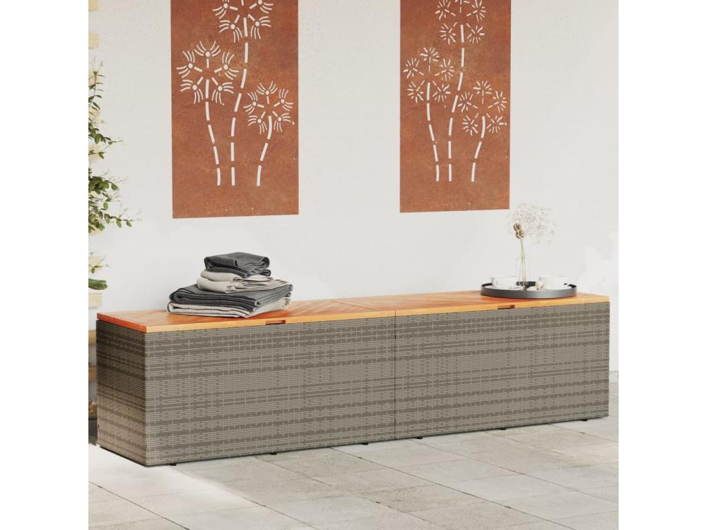 Mobili per la casa in vimini intrecciato in resina grigia con contenitore