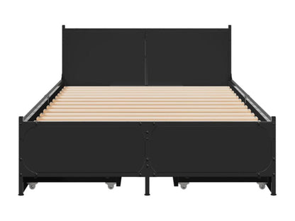 Struttura letto in legno ingegnerizzato nero, 100 x 200 cm