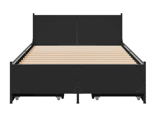 Struttura letto in legno ingegnerizzato nero, 100 x 200 cm