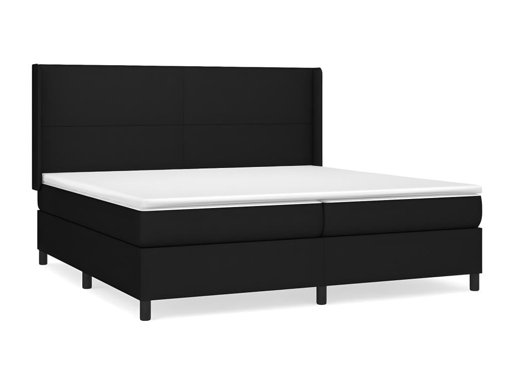 Struttura letto in tessuto nero con materasso, 200 x 200 cm