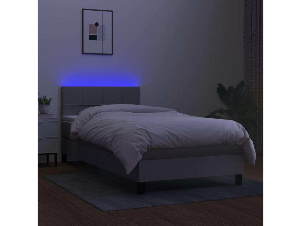 Struttura letto bianca con materasso, 90 x 190 cm