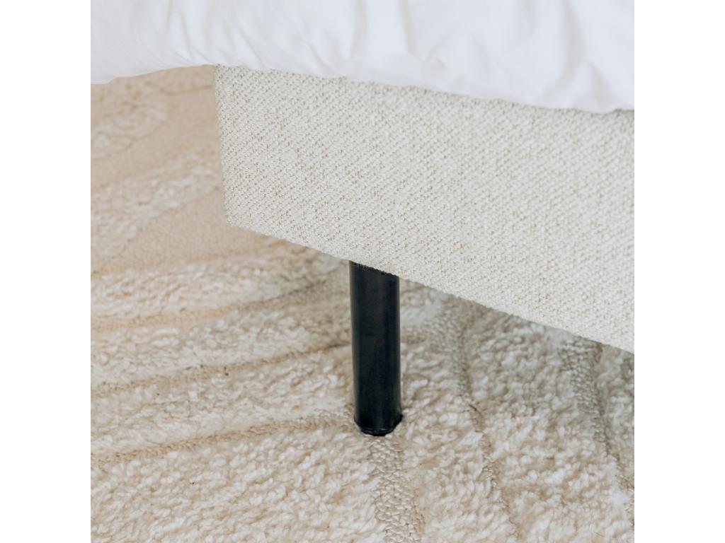 Struttura letto in tessuto bouclé beige, 140 x 190 cm