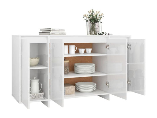 Credenza in legno ingegnerizzato bianco, 135 x 41 x 75 cm