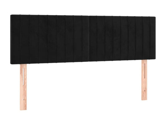 Struttura letto in velluto nero con materasso, 140 x 200 cm