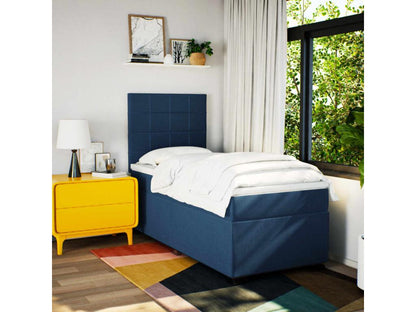 Struttura letto in tessuto blu con materasso, 100 x 200 cm