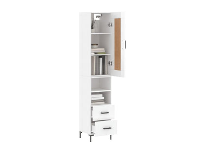 Credenza in legno ingegnerizzato bianco, 34,5 x 34 x 180 cm