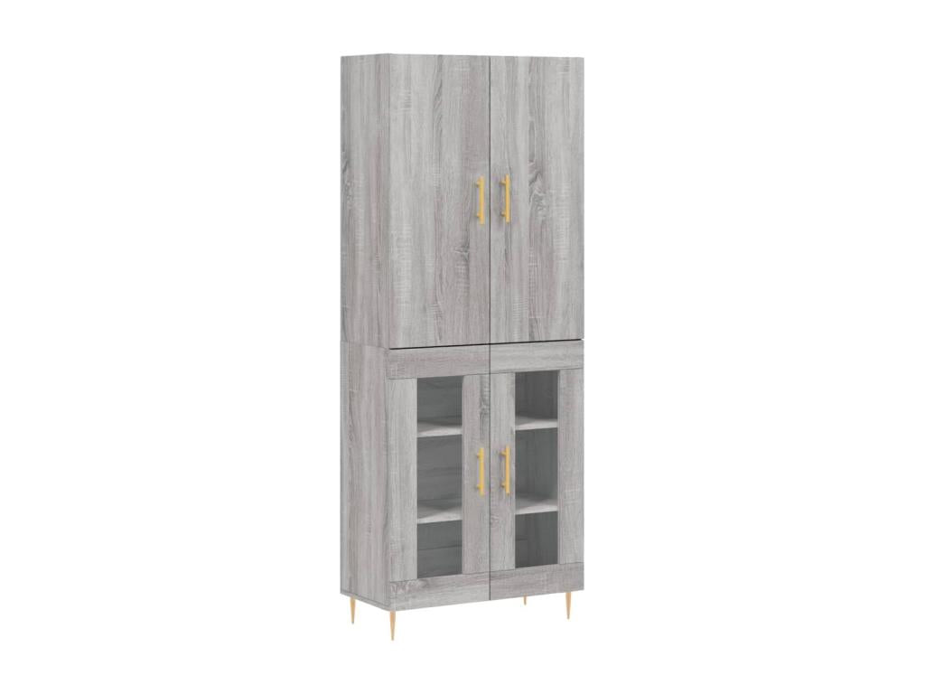 Credenza in legno ingegnerizzato grigio, 69,5 x 34 x 180 cm