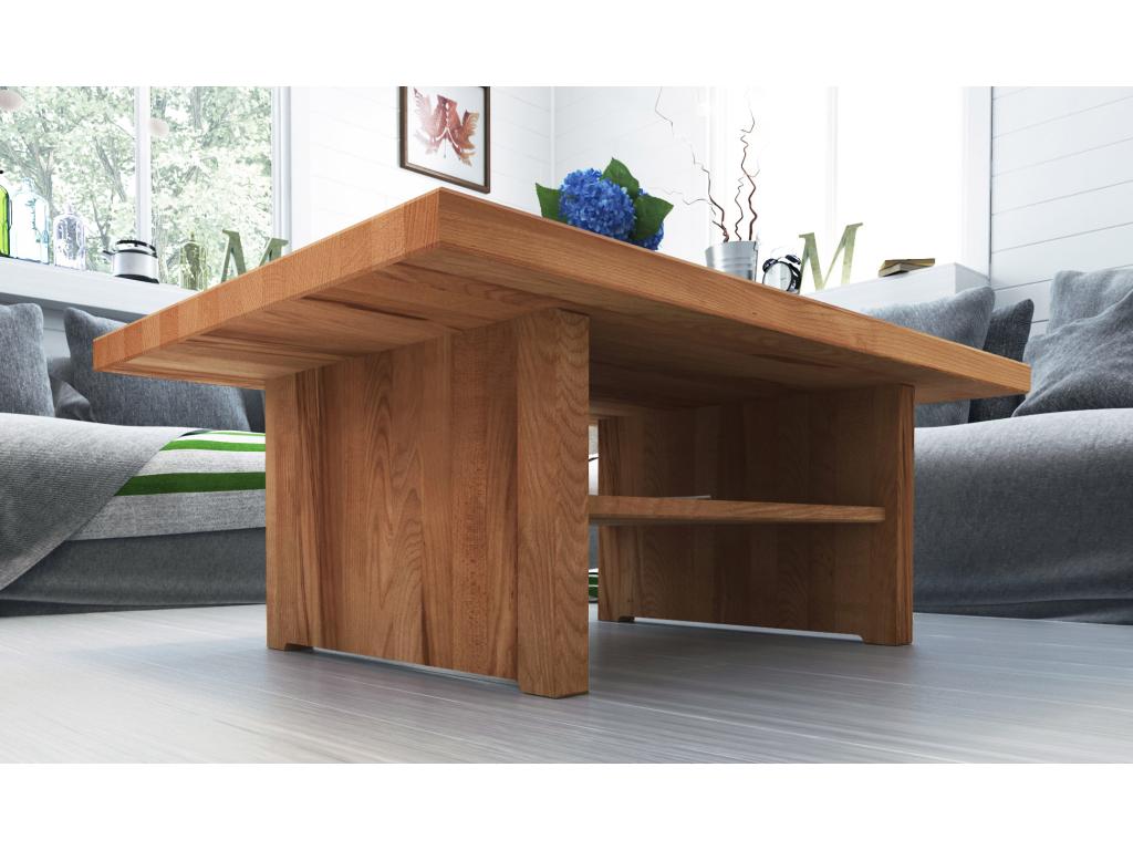 Tavolino da caffè naturale, 90 x 90 cm