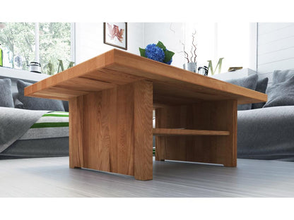 Tavolino da caffè naturale, 90 x 90 cm