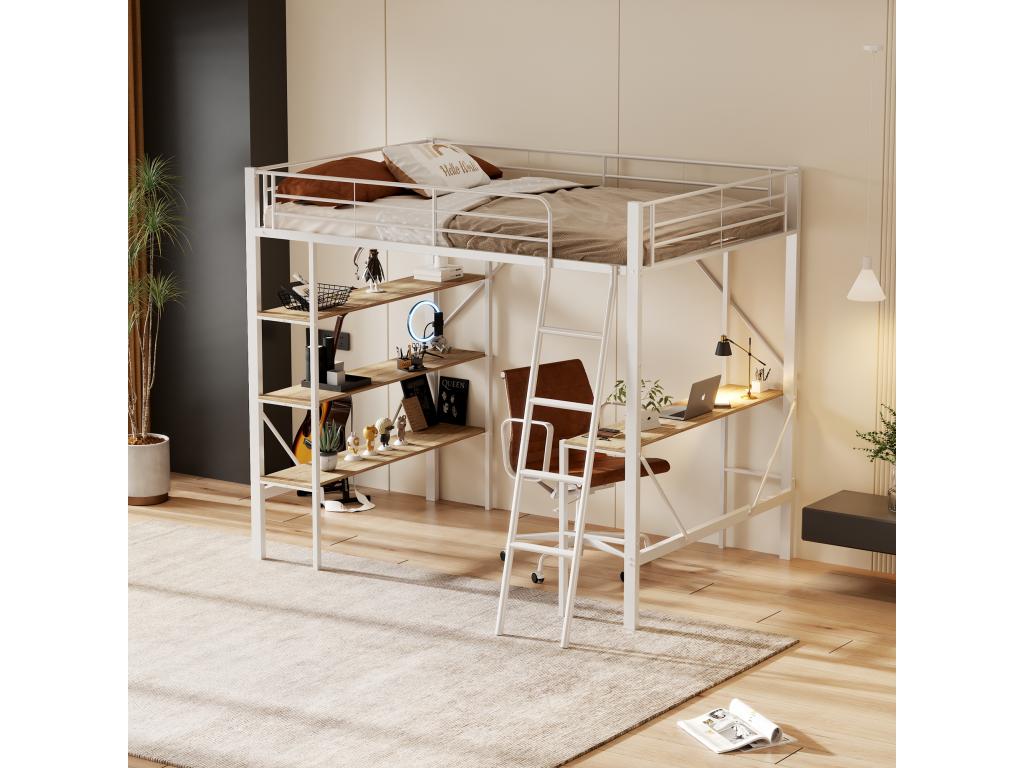 Struttura letto in metallo bianco, 90 x 200 cm