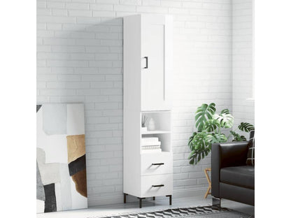 Credenza in legno ingegnerizzato bianco, 34,5 x 34 x 180 cm