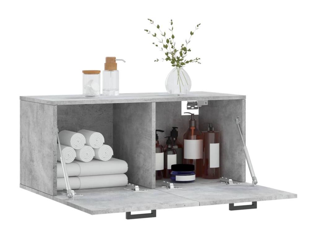 Armadio in legno ingegnerizzato grigio, 80 x 36,5 x 35 cm