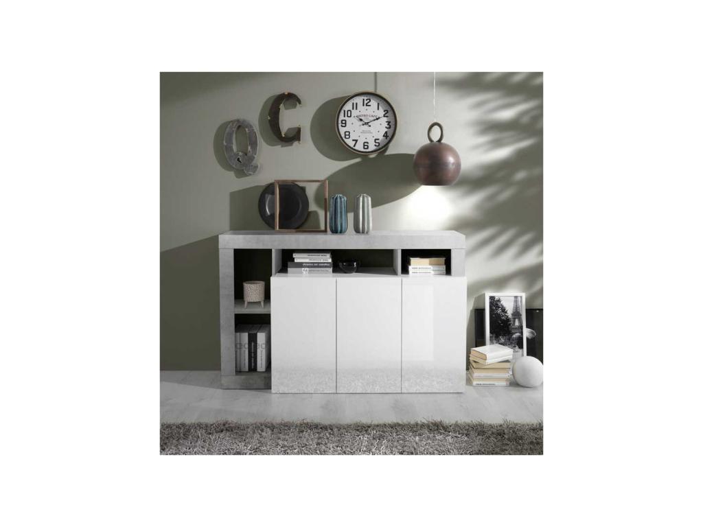 Credenza grigia a 3 ante