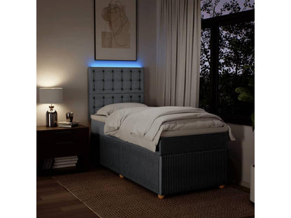 Struttura letto in tessuto grigio con materasso, 80 x 200 cm