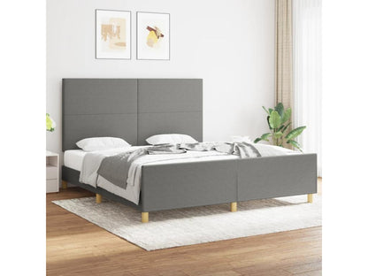 Struttura letto in tessuto grigio con materasso, 180 x 200 cm