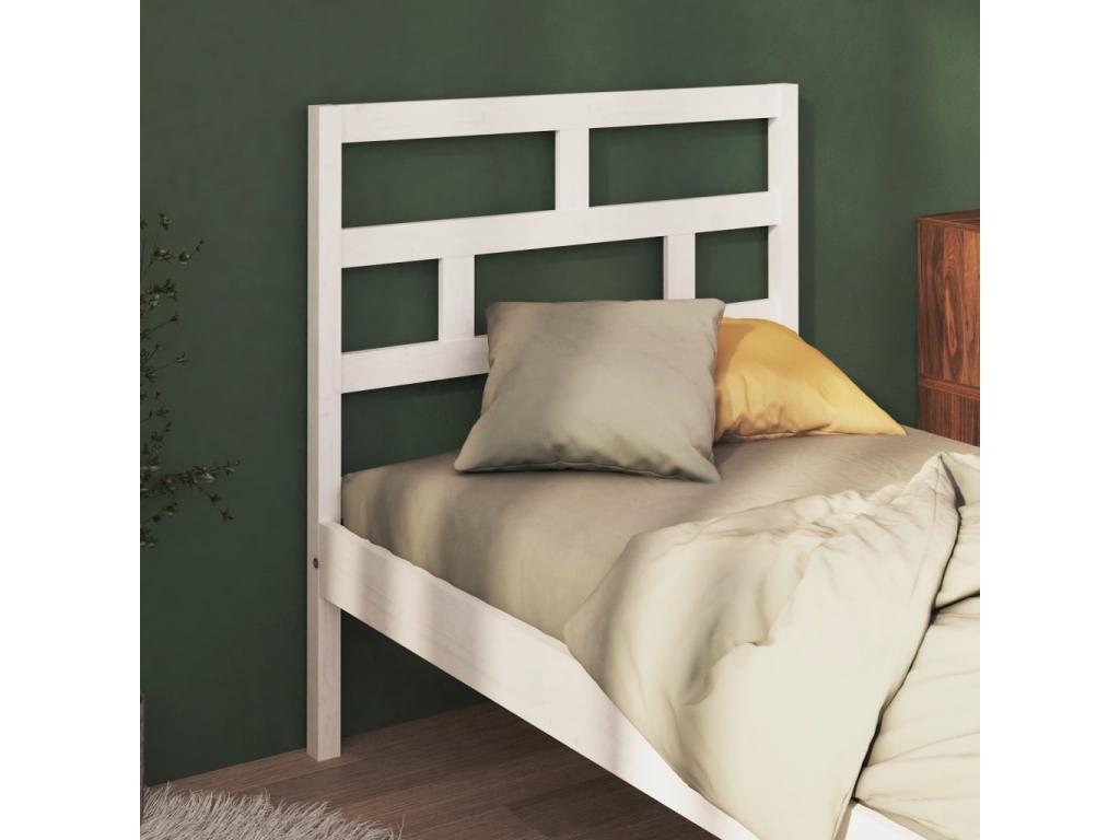 Struttura letto in legno massello bianco, 81 x 4 x 100 cm