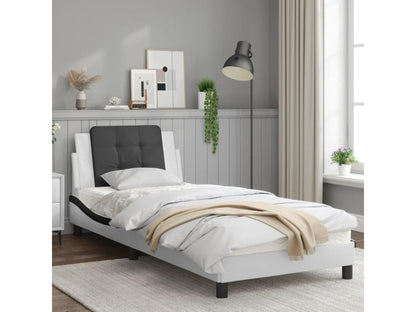 Struttura letto in similpelle bianca, 90 x 190 cm