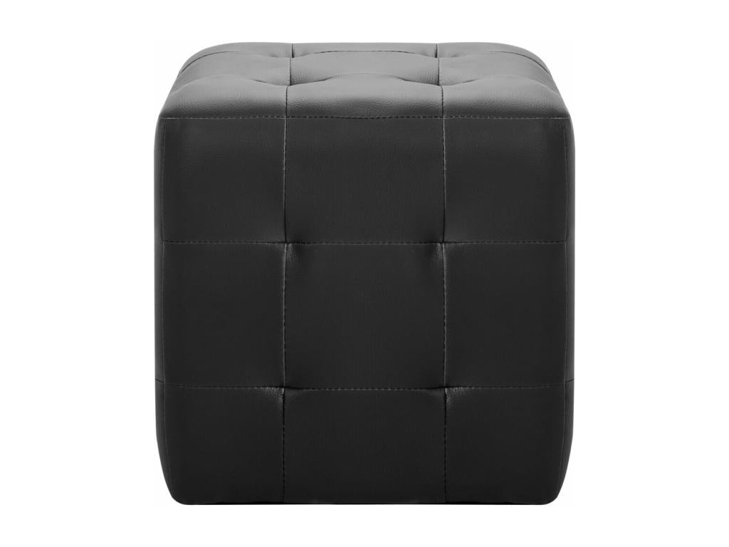 Pouf in similpelle nera, 30 x 30 x 30 cm