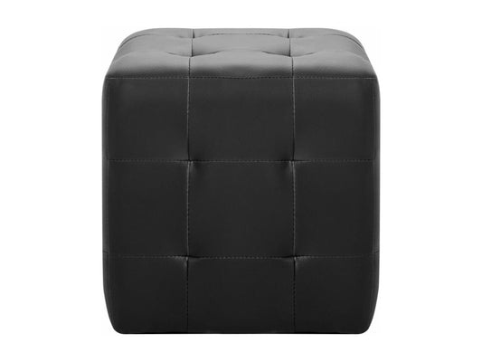 Pouf in similpelle nera, 30 x 30 x 30 cm