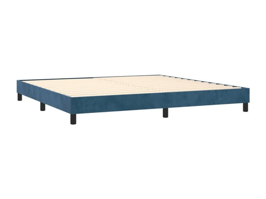 Struttura letto in velluto blu con materasso, 200 x 200 cm