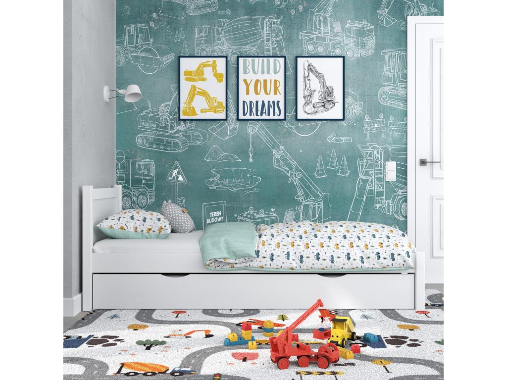 Struttura letto bianca, 100 x 180 cm