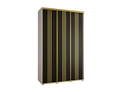 Armadio nero a 3 ante, 150 x 45 x 235,2 cm