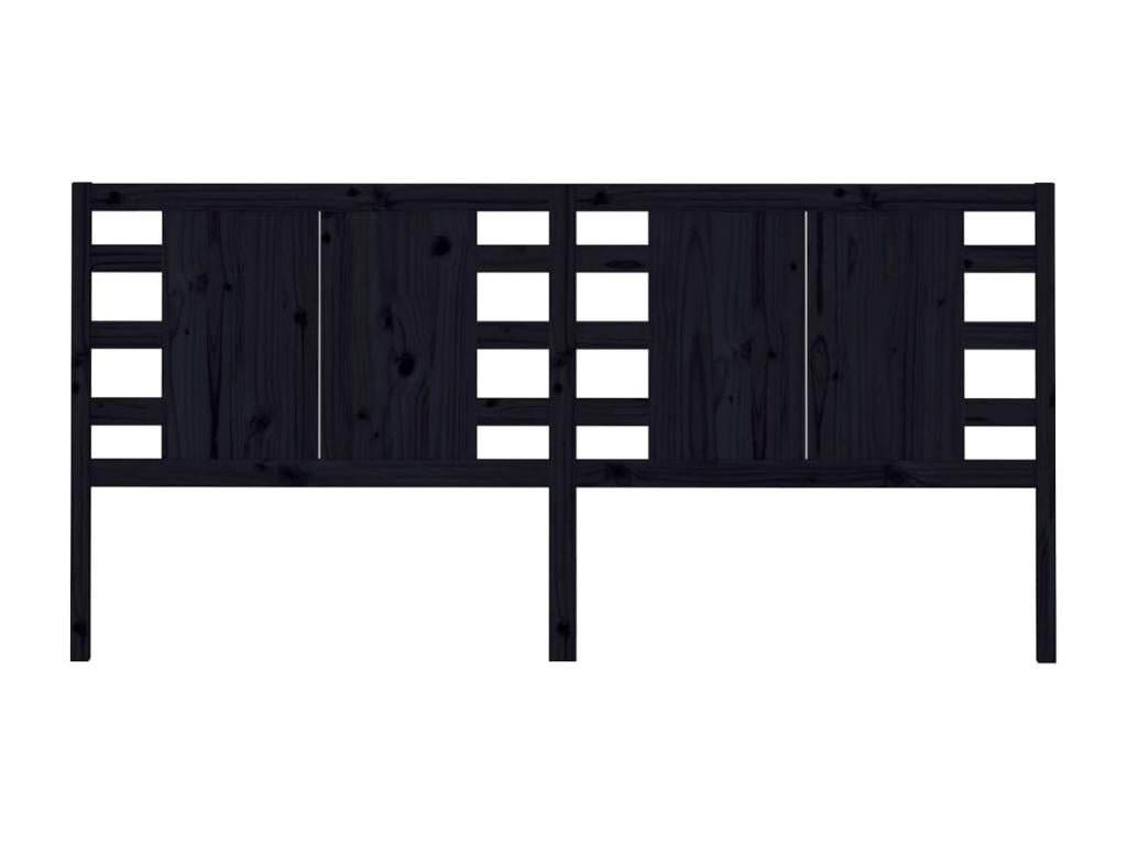 Struttura letto in legno massello nero, 166 x 4 x 100 cm