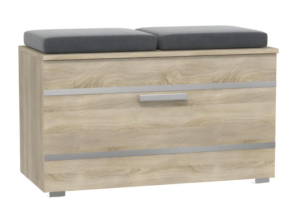 Panca naturale con contenitore, 85 x 45 x 35 cm