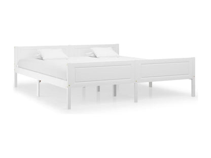 Struttura letto in legno massello bianco con materasso, 180 x 200 cm