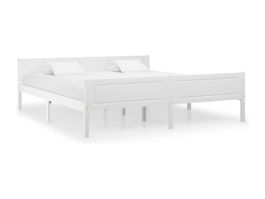 Struttura letto in legno massello bianco con materasso, 180 x 200 cm